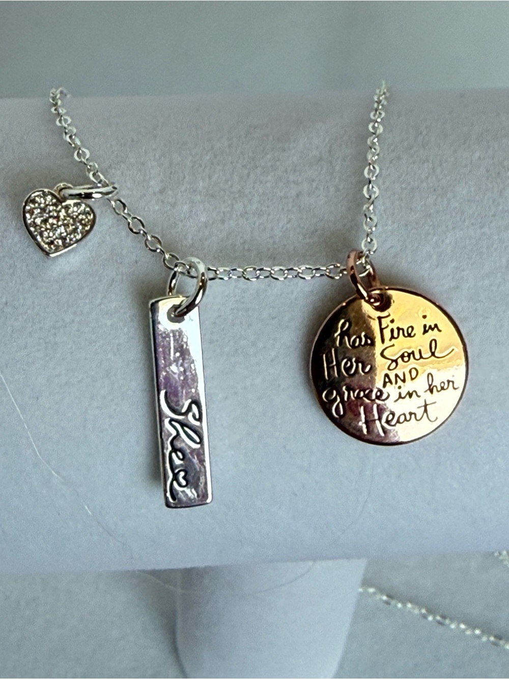 Inspirational Two-Tone Pendant Necklace - Silver & Gold